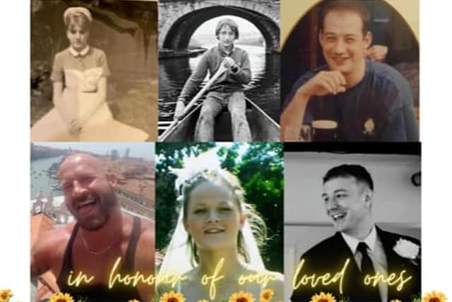 The loved ones lost to suicide by Burnley friends Sharon Chapman, Vicky Stevenson, Trish Buck, Tracy Moran, and Pauline Smith, who all feature in the Support After Suicide calendar.