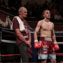 Sandygate ABC Super-middleweight Reece Farnhill with coach Andy Howcroft