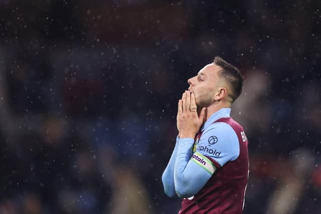 BURNLEY, ENGLAND - NOVEMBER 04: Josh Brownhill of Burnley reacts after Tyrick Mitchell of Crystal Palace (not pictured) scores the team's second goal during the Premier League match between Burnley FC and Crystal Palace at Turf Moor on November 04, 2023 in Burnley, England. (Photo by George Wood/Getty Images)