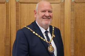 County Cllr Alan Cullens, just after receiving his chain of office