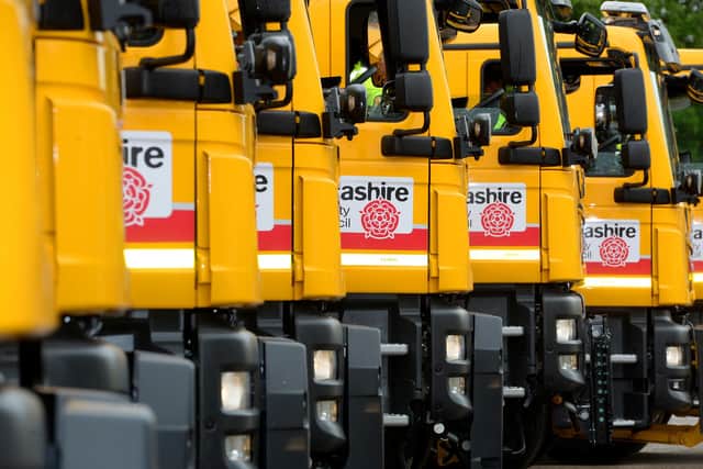 Lancashire County Council has a fleet of 45 frontline gritters which can treat the approximately 1,500 miles of the county council's priority road network