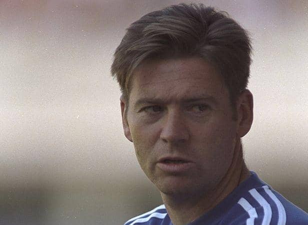 16 Aug 1997:  A portrait of Chris Waddle, the Burnley player manager watching his side during the Nationwide Division Two match against Gillingham at Turf Moor in Burnley, England. The game was drawn 0-0. \ Mandatory Credit: Allsport UK /Allsport