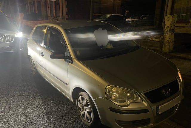 This VW Polo drove past police patrols in excess of the speed limit and was stopped in New Hall Lane, Preston.
The occupants had just been out to Beacon Fell to smoke cannabis. He was arrested after failing a roadside test and taken into custody.