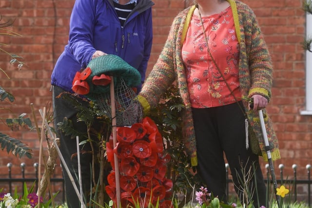 A group of residents have created a community garden in their alleyway called Strawberry Gardens. Pictured are Julie Brierley and Angela Ogden.