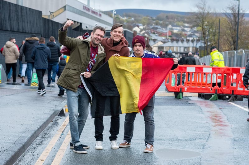 Burnley fans arrive at Turf Moor for the top of the table Championship clash with Sheffield United. Photo: Kelvin Stuttard