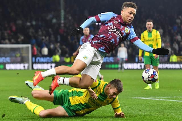 Burnley's Manuel Benson is tackled by West Bromwich Albion's Conor Townsend

The EFL Sky Bet Championship - Burnley v West Bromwich Albion - Friday 20th January 2023 - Turf Moor - Burnley