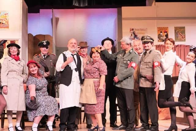 The cast of Allo Allo, a staging of the original BBC sitcom, performed by Clitheroe Parish Church Operatic and Dramatic Society.