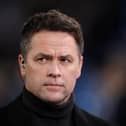 LEEDS, ENGLAND - MARCH 10: Michael Owen looks on prior to the Premier League match between Leeds United and Aston Villa at Elland Road on March 10, 2022 in Leeds, England.  (Photo by George Wood/Getty Images)