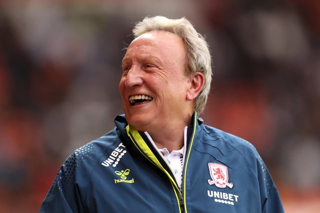 BLACKPOOL, ENGLAND - AUGUST 11: Neil Warnock, Manager of Middlesborough reacts prior to the Carabao Cup First Round match between Blackpool and Middlesborough at Bloomfield Road on August 11, 2021 in Blackpool, England. (Photo by Lewis Storey/Getty Images)