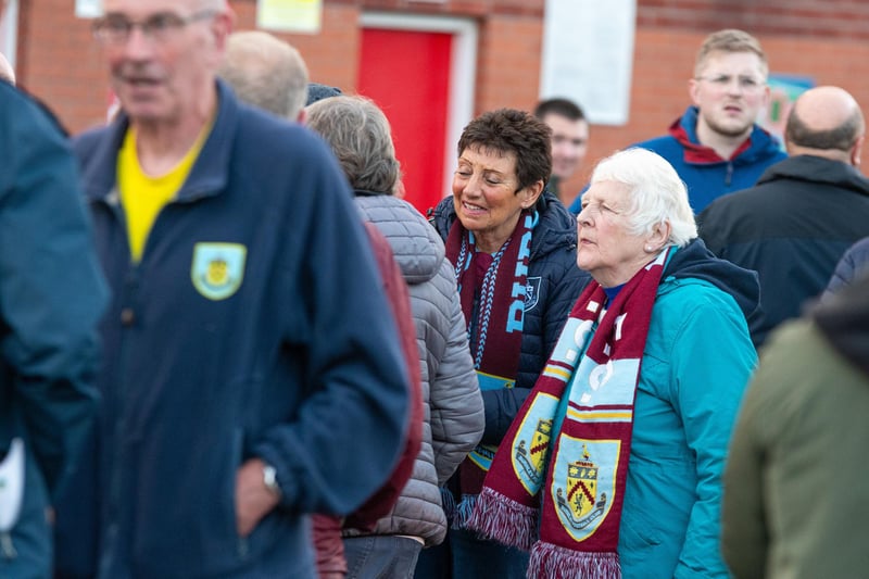 Burnley fans arrive at the City Ground ahead of the Premier League clash with Nottingham Forest. Photo: Kelvin Lister-Stuttard