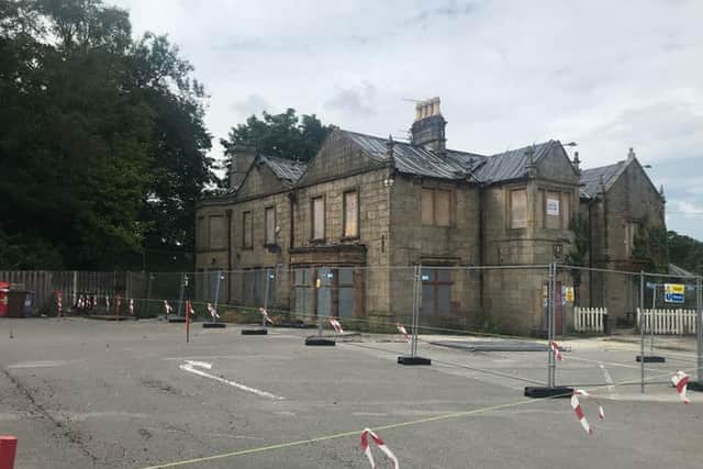 Langroyd Hall following an arson attack in 2020