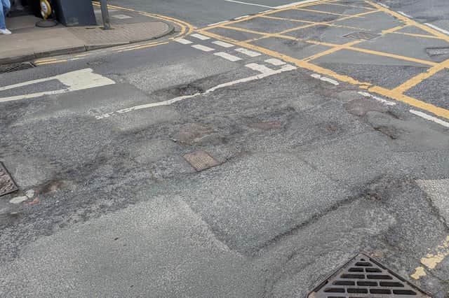 Potholes on Victoria Road New Road junction in Earby