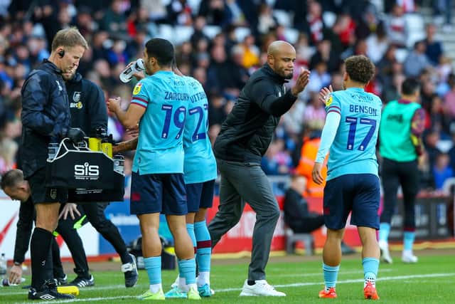 Burnley manager Vincent Kompany congratulates Manuel Benson

The EFL Sky Bet Championship - Sunderland v Burnley - Saturday 22nd October 2022 - Stadium of Light - Sunderland