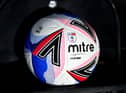 DERBY, ENGLAND - MARCH 13: The Mitre Delta Max match ball is seen prior to the Sky Bet Championship match between Derby County and Millwall at Pride Park Stadium on March 13, 2021 in Derby, England. Sporting stadiums around the UK remain under strict restrictions due to the Coronavirus Pandemic as Government social distancing laws prohibit fans inside venues resulting in games being played behind closed doors. (Photo by Nathan Stirk/Getty Images)