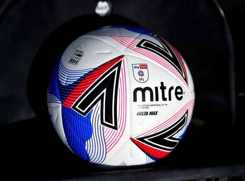 DERBY, ENGLAND - MARCH 13: The Mitre Delta Max match ball is seen prior to the Sky Bet Championship match between Derby County and Millwall at Pride Park Stadium on March 13, 2021 in Derby, England. Sporting stadiums around the UK remain under strict restrictions due to the Coronavirus Pandemic as Government social distancing laws prohibit fans inside venues resulting in games being played behind closed doors. (Photo by Nathan Stirk/Getty Images)