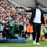 NEWCASTLE UPON TYNE, ENGLAND - SEPTEMBER 30:  Vincent Kompany, Manager of Burnley, reacts during the Premier League match between Newcastle United and Burnley FC at St. James Park on September 30, 2023 in Newcastle upon Tyne, England. (Photo by Nigel Roddis/Getty Images)
