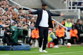 NEWCASTLE UPON TYNE, ENGLAND - SEPTEMBER 30:  Vincent Kompany, Manager of Burnley, reacts during the Premier League match between Newcastle United and Burnley FC at St. James Park on September 30, 2023 in Newcastle upon Tyne, England. (Photo by Nigel Roddis/Getty Images)