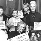 Muriel Jobling, front, receives some of the first cheques when she launched the campaign to create a hospice for Burnley and Pendle.