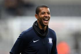 NEWCASTLE UPON TYNE, ENGLAND - OCTOBER 25: Jermaine Beckford of Preston North End reacts during the warm up prior to the EFL Cup fourth round match between Newcastle United and Preston North End at St James' Park on October 25, 2016 in Newcastle upon Tyne, England. (Photo by Ian MacNicol/Getty Images)