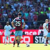BURNLEY, ENGLAND - MAY 19: Josh Cullen of Burnley looks dejected after Chris Wood of Nottingham Forest (not pictured) scores his team's second goal during the Premier League match between Burnley FC and Nottingham Forest at Turf Moor on May 19, 2024 in Burnley, England. (Photo by Nathan Stirk/Getty Images)