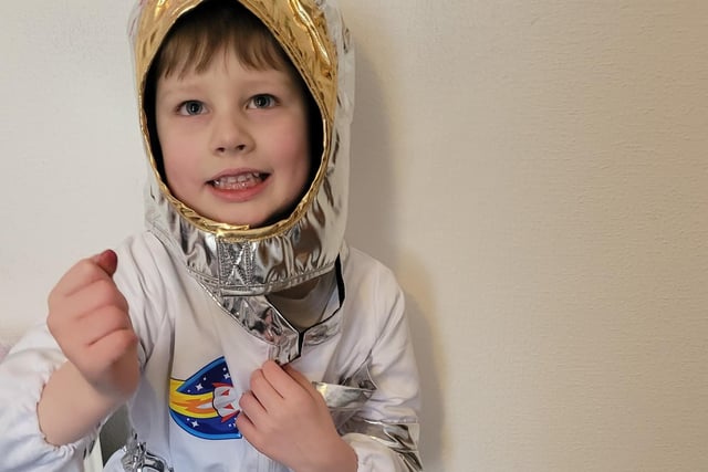 Alex Spencer (five) as an astronaut.