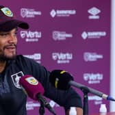 Burnley manager Vincent Kompany speaks to the media at the press conference before the opening game against Huddersfield Town at Gawthorpe. Photo: Kelvin Stuttard
