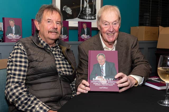 Author Dave Thomas with former Burnley chairman Barry Kilby