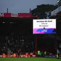 BOURNEMOUTH, ENGLAND - OCTOBER 28: The LED board shows the decision of "No Goal" after Jay Rodriguez of Burnley (not pictured) scored an offside goal during the Premier League match between AFC Bournemouth and Burnley FC at Vitality Stadium on October 28, 2023 in Bournemouth, England. (Photo by Eddie Keogh/Getty Images)