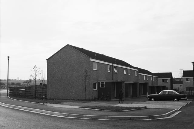Houses on Lancaster Drive, Padiham in February, 1976