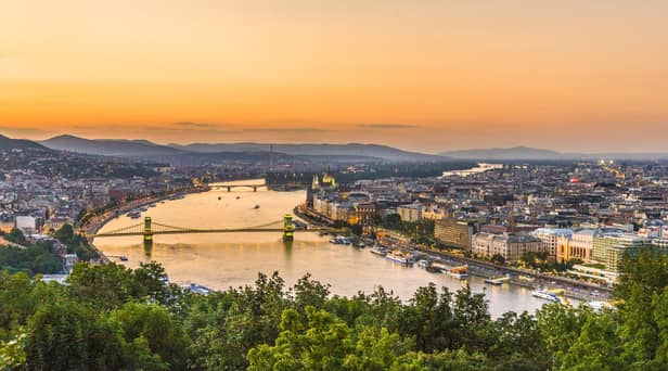 Blue Danube: Budapest bathed in sunset's golden glow