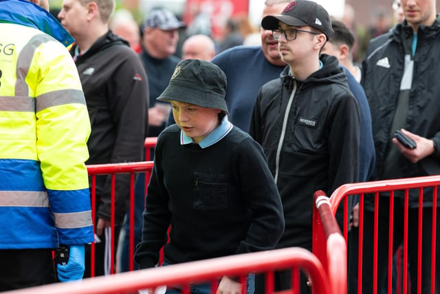 Burnley fans arrive at Old Trafford for the Premier League fixture against Manchester United. Photo: Kelvin Lister-Stuttard