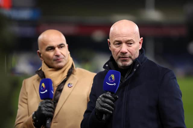 LUTON, ENGLAND - DECEMBER 05: Amazon Prime Video pundit Alan Shearer ahead of the Premier League match between Luton Town and Arsenal FC at Kenilworth Road on December 05, 2023 in Luton, England. (Photo by Catherine Ivill/Getty Images)