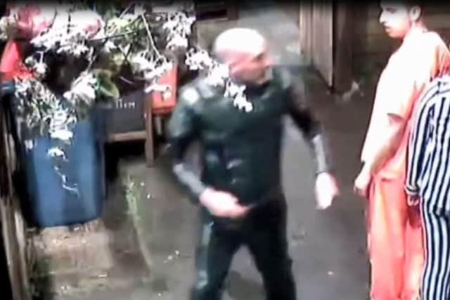 Do you recognise these men? Officers want to speak to them following an assault outside a pub in Burnley (Credit: Lancashire Police)