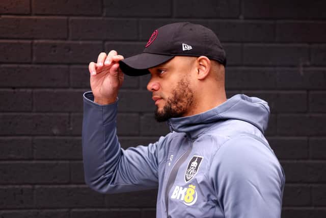 BURNLEY, ENGLAND - FEBRUARY 17:  Vincent Kompany, Manager of Burnley, arrives at the stadium prior to the Premier League match between Burnley FC and Arsenal FC at Turf Moor on February 17, 2024 in Burnley, England. (Photo by Marc Atkins/Getty Images)