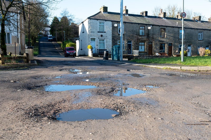 .Pot holes on Evans Street, Burnley. Photo: Kelvin Lister-Stuttard