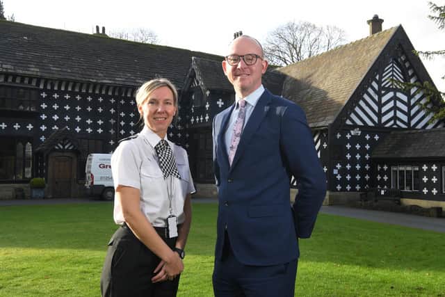 Lancashire PCC Andrew Snowden hosting an anti-social behaviour summit at Salmesbury Hall with Chief Supt. Stasia Osiowy. Photo by Neil Cross.