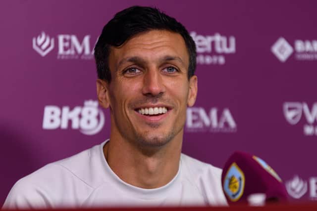 Jack Cork was all smiles during yesterday's press conference. Photo: Kelvin Stuttard