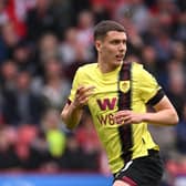 SHEFFIELD, ENGLAND - APRIL 20: Burnley player Maxime Esteve in action during the Premier League match between Sheffield United and Burnley FC at Bramall Lane on April 20, 2024 in Sheffield, England. (Photo by Stu Forster/Getty Images)