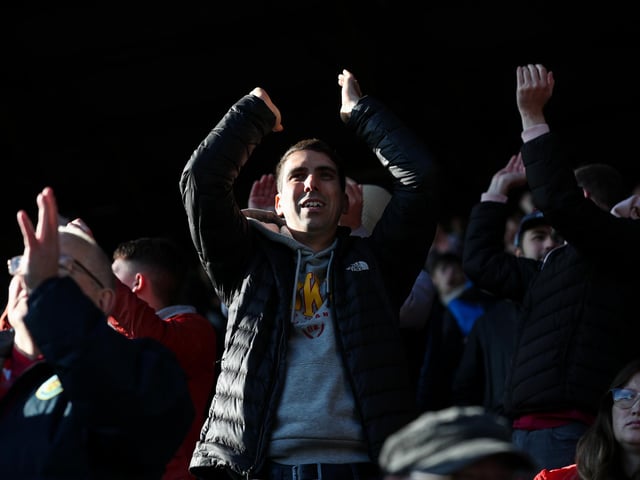 Burnley fans watch on
Photographer Alex Dodd/CameraSport
The EFL Sky Bet Championship - Burnley v Blackburn Rovers - Sunday 13th November 2022 - Turf Moor - Burnley
World Copyright © 2022 CameraSport. All rights reserved. 43 Linden Ave. Countesthorpe. Leicester. England. LE8 5PG - Tel: +44 (0) 116 277 4147 - admin@camerasport.com - www.camerasport.com
