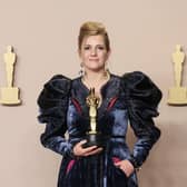 Holly Waddington, winner of the Costume Design award for Poor Things starring Hollywood actress Emma Stone. (Photo by Rodin Eckenroth/Getty Images)