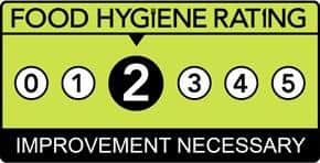 Towneley Garden Centre Cafe has been handed a two-star food hygiene rating