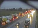 The M6 northbound in Cheshire was closed between J20 and J21 after a serious crash on Tuesday morning (November 15)