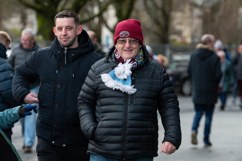 Burnley fans arrive at Turf Moor ahead of the Championship fixture with Coventry City. Photo: Kelvin Stuttard