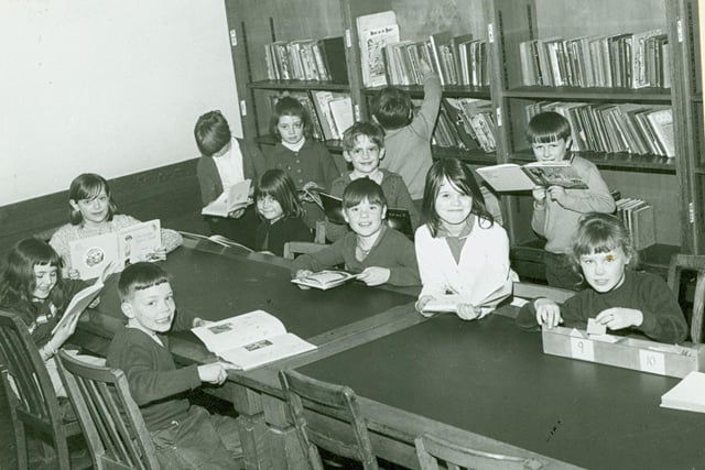 Coal Clough Junior School, Burnley, library scene (1969). Credit: Lancashire County Council