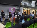 Burnley FC manager Vincent Kompany at Nelson and Colne College