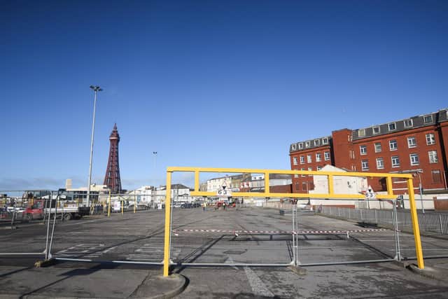 Part of Central Car Park has been fenced off ready for the work to construct the new multi-storey facility to serve the Blackpool Central tourist attractions