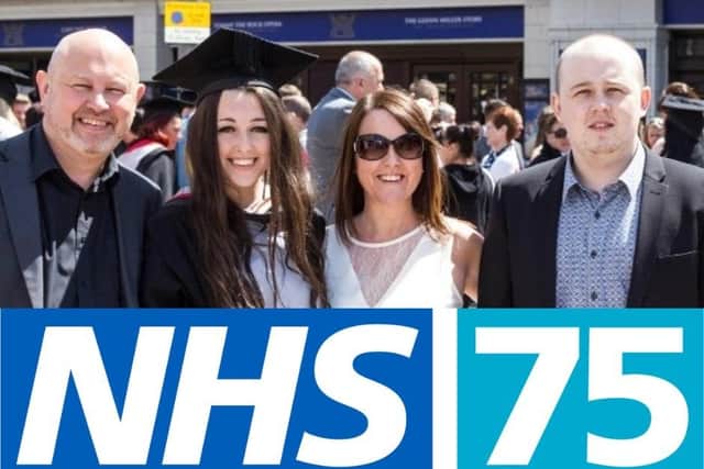NHS family Martin Cottam, Rachel Cottam, Elaine Cottam and Matt Cottam on Rachel’s university graduation day.