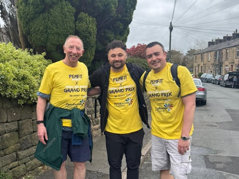 PEMFIT owner Scott Byrom (centre) with two of the walkers