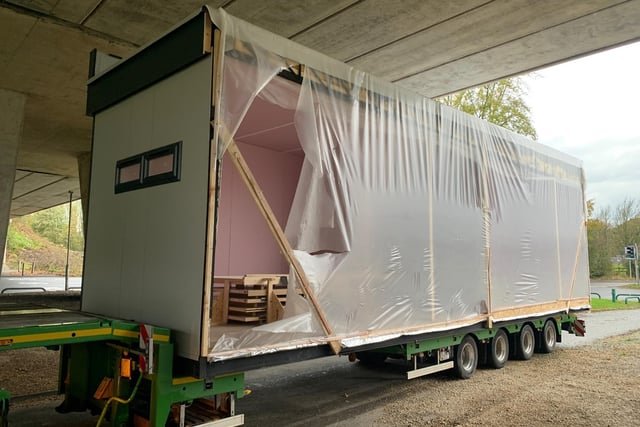 Police spotted this load being pulled on M6 from Lancaster, and as officers went passed, they could not see any straps lashing it down. 
When they stopped it to inspect, they found a "wholly inadequate lashing method" holding six tons down.