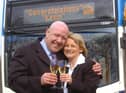 Preston Bus driver Kevin Halstead with partner Josephine Jones, after winning £2,302,668 in March 2010